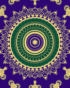 Intricate Violet Yellow Green Mandala Design Rug