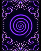 Purple Neon Swirl Bordered Design Rug