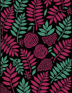 Bold Floral Leaf Pattern Rug