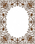 Brown Floral Scroll Decorative Rug