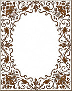 Brown Floral Scroll Decorative Rug