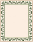 Elegant Green Floral Border Design Rug