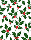 Festive Green Holly Berry Sprigs Rug