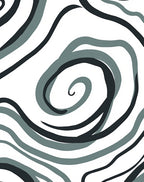 Swirling Dark Teal Abstract Strokes Rug