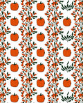 Orange Pumpkin Autumn Vine Swirl Rug