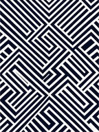Bold Blue White Geometric Maze Rug