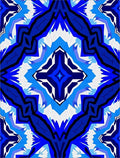 Bold Blue White Interlocking Pattern Rug