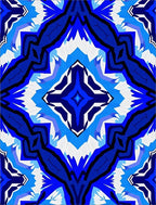 Bold Blue White Interlocking Pattern Rug