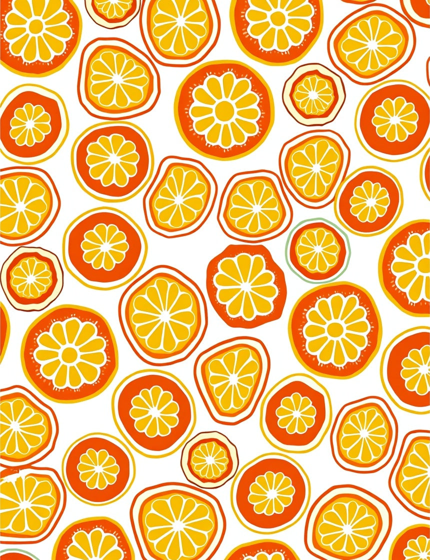 Citrus Slice Pattern Design Rug