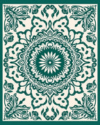 Intricate Floral Mandala Pattern Rug
