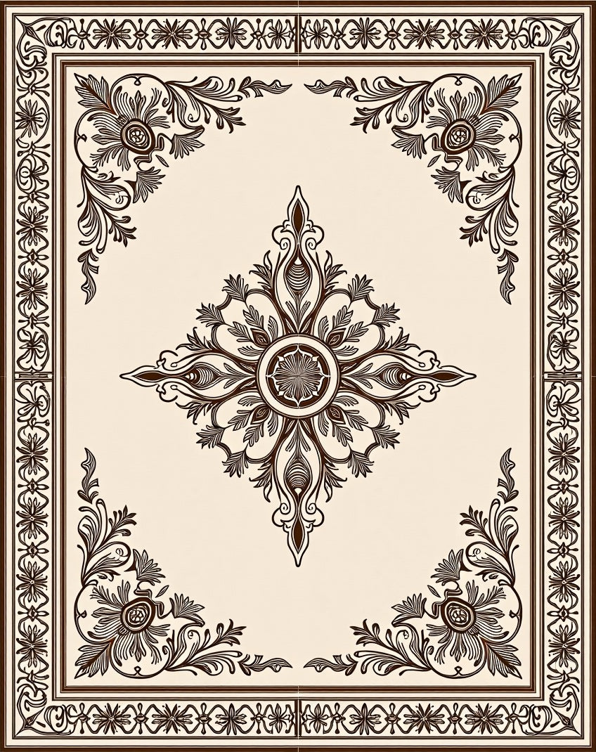Ornate Laurel Floral Medallion Rug