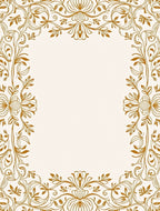 Ornate Floral Vine Border Design Rug