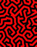 Bold Red Black Maze Pattern Rug