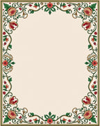 Vintage Floral Vine Border Design Rug