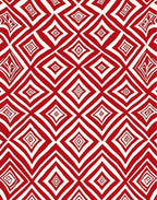 Red White Diamond Illusion Rug