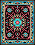 Bold Floral Medallion Pattern Rug