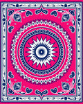 Bold Boho Sunburst Floral Design Rug