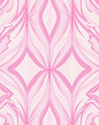 Pink Abstract Flowing Lines Design Rug