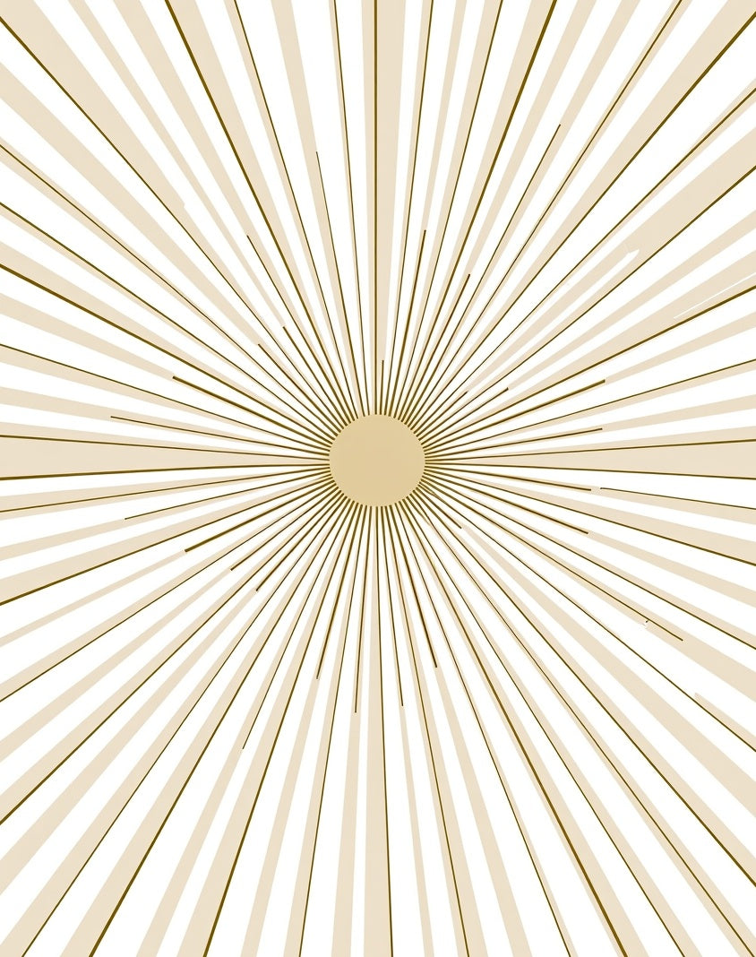 Sunburst Pattern With Golden Rays Rug