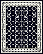 Monochromatic Cream White Geometric Pattern Design Rug