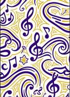 Musical Notes In Purple Gold Rug