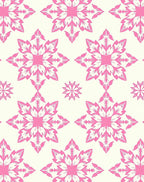 Pink Floral Starburst Pattern Rug