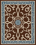 Brown Floral Scrollwork Decorative Rug