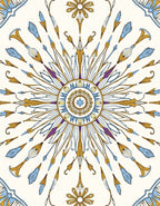 Ornate Sunburst Mandala Pattern Rug