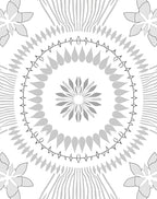 Gray Floral Sunburst Mandala Design Rug