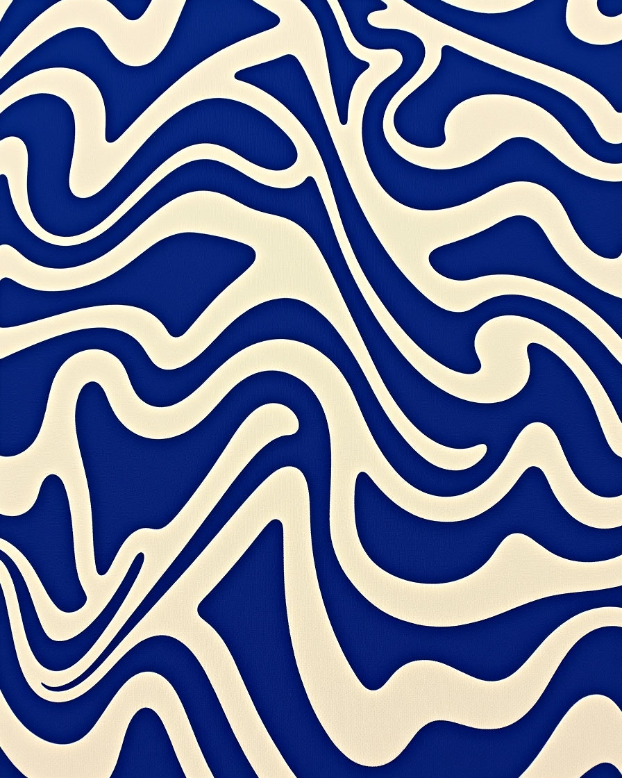 Blue Cream Swirls Pattern Rug