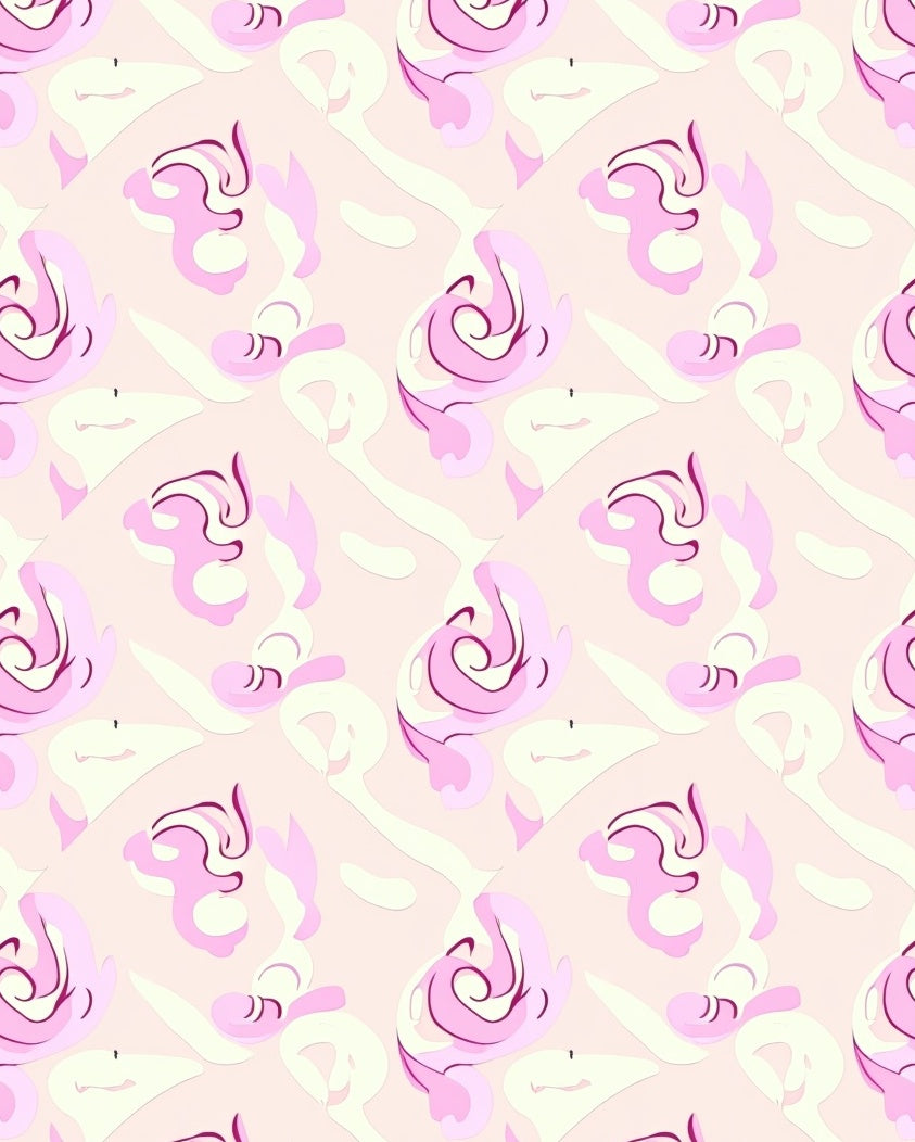 Soft Pink Swirl Abstract Pattern Rug