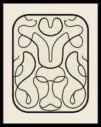 Abstract Swirls Monochromatic Line Art Design Rug