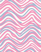 Pink Blue Wave Pattern Rug