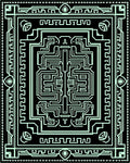 Circuit Board Inspired Abstract Geometric Design Rug