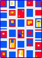 Abstract Geometric Blocks Pattern Rug