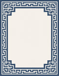 Navajo Blue Classic Geometric Border Rug