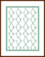 Abstract Teal Line Diamond Art Rug
