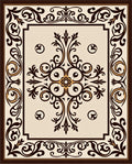 Classic Scrollwork Brown Cream Design Rug