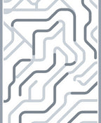 Gray Circuit Board Graphic Rug
