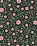 Vintage Pink Floral Vine Pattern Rug