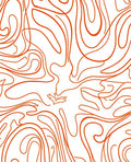 Flowing Orange Abstract Swirl Pattern Rug