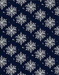 White Snowflake Stars Navy Rug