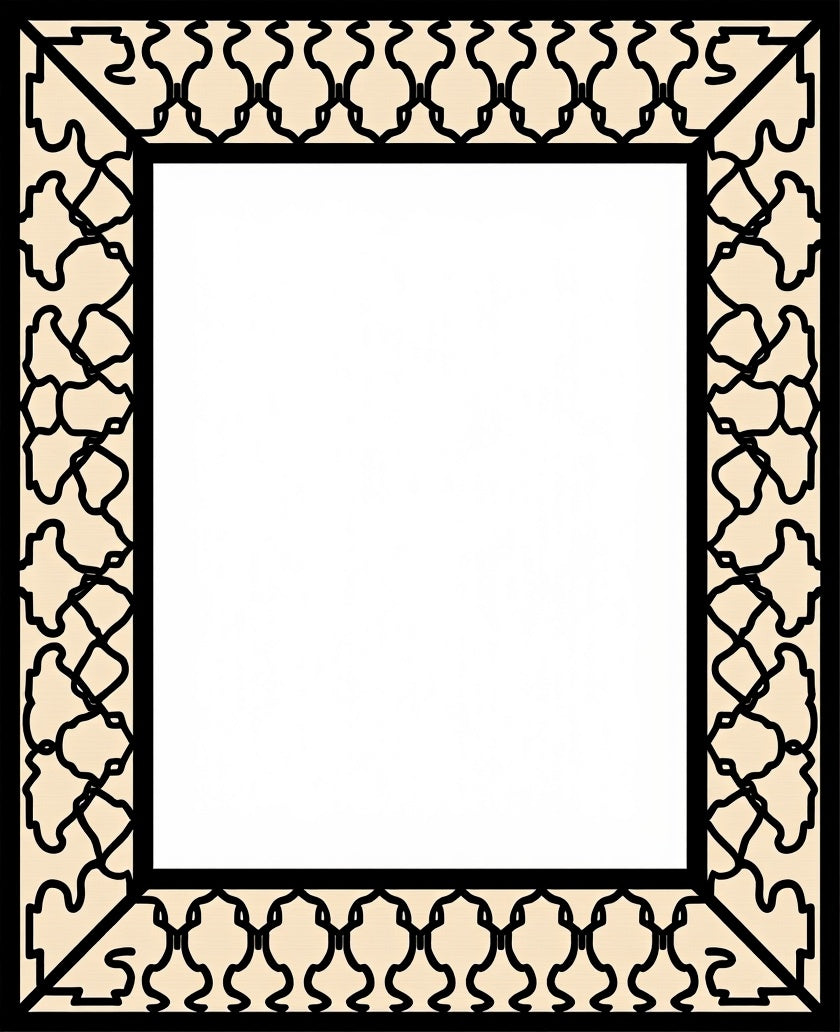 Contrasting Black Almond Geometric Pattern Rug