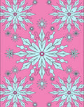 Pink Aqua Snowflake Medallion Rug