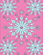 Pink Aqua Snowflake Medallion Rug