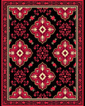 Classic Red Cream Medallion Floral Design Rug