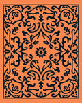 Ornate Floral Patterned Orange Rug