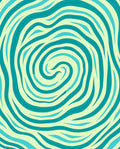 Teal Wavy Swirl Pattern Rug
