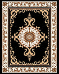 Ornate Scrollwork And Floral Motif Rug
