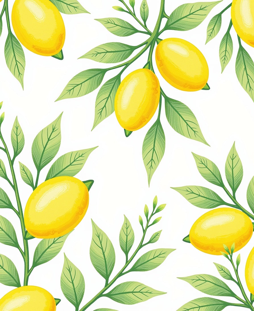 Fresh Lemon Branches Pattern Rug